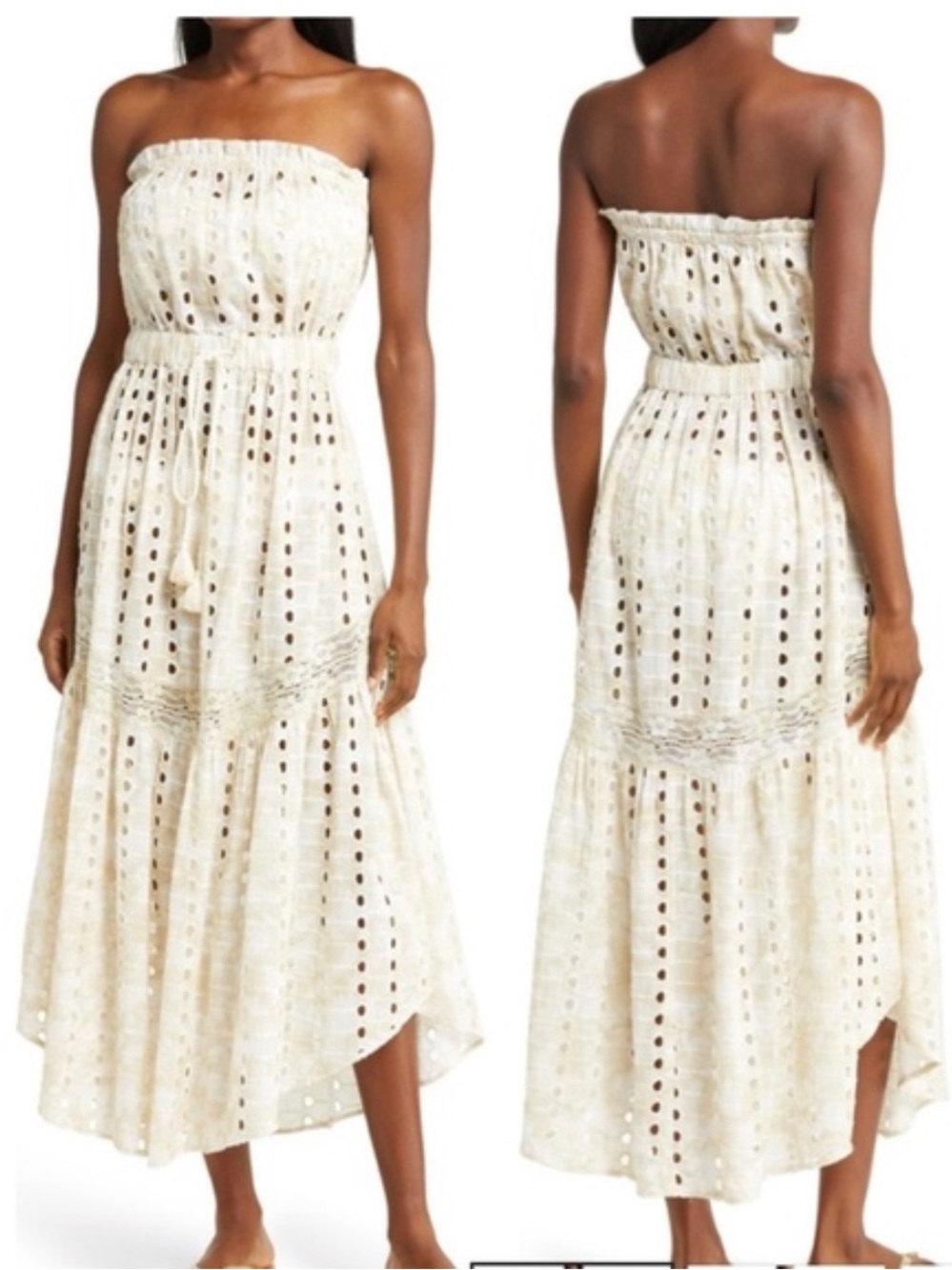 Ramy Brook Nozila Strapless Eyelet cover-up